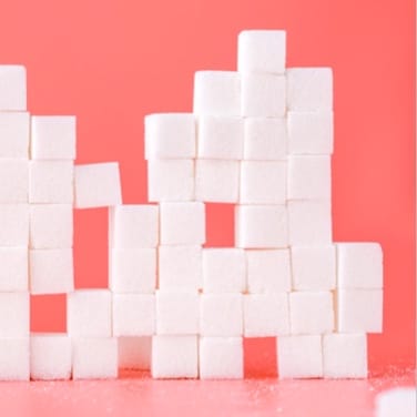 Sugar cubes stacked up